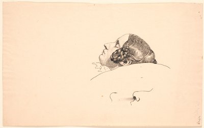 Cabeça de retrato no perfil da esposa do artista Georgia Skovgaard, dormindo. de P.C. Skovgaard