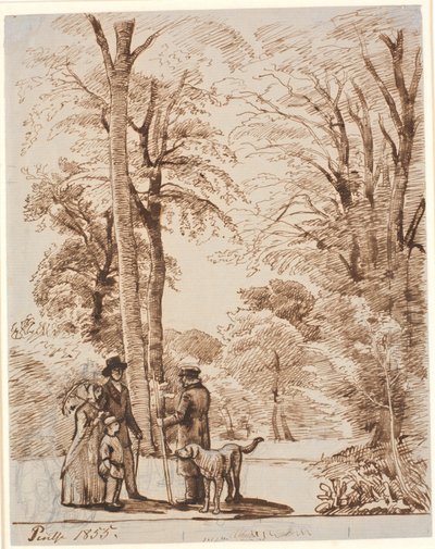 Estrada florestal com figuras. Ilha de P.C. Skovgaard