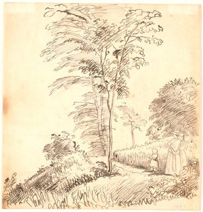Passeando em um caminho (possivelmente Vedbæk). de P.C. Skovgaard