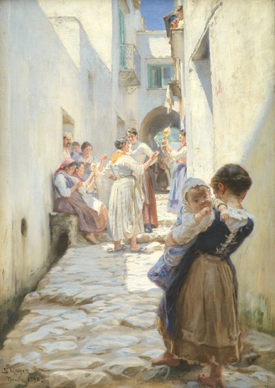 Uma rua em Torello, Itália de Peder Severin Krøyer