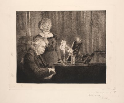 Edvard e Nina Grieg ao piano de Peder Severin Krøyer