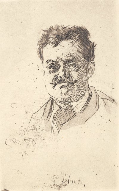 Retrato de Carl Locher, um rosto de Peder Severin Krøyer