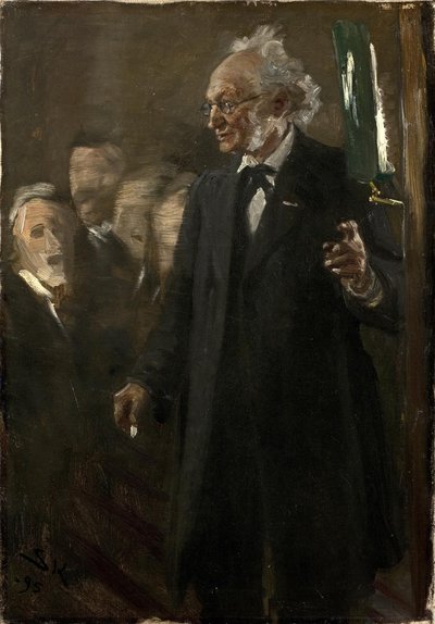 Professor de zoologia, Japetus Steenstrup dá palestra de Peder Severin Krøyer
