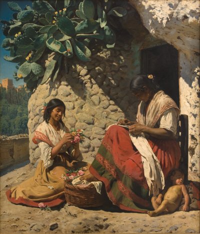 Duas mulheres ciganas fora de sua casa de campo. Espanha de Peder Severin Krøyer