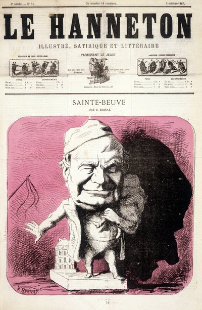 Sainte - Beuve (Sainte-Beuve) - por Bernay, em "Le Hanneton" de 10/03/1867 de P. Bernay