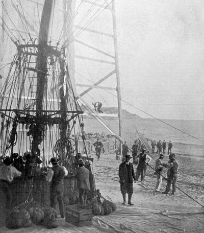 A tentativa do Conde de la Vaulx de atravessar o Mediterrâneo de balão, 1901 de P. Doye
