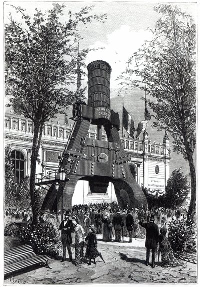 Exposição Universal em Paris em 1878: o martelo Le Creusot Power em Champs-de-Mars, 1878 de P. Ferat