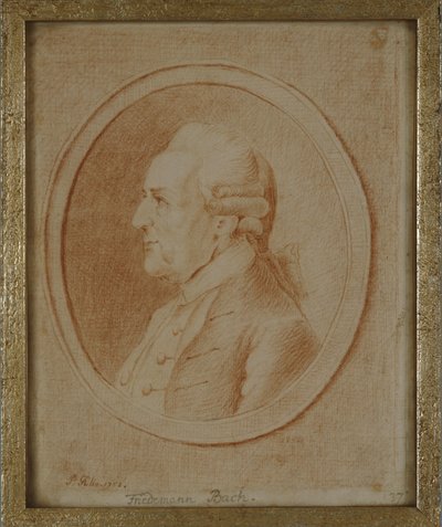 Wilhelm Friedrich Bach, 1782 (giz vermelho sobre papel) de P. Guelle or Gulle