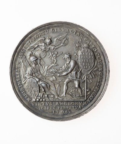 Medalha de Comemoração das Vitórias Britânicas, 1704 (prata) de P. H. Muller