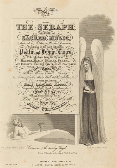 Consciência e o anjo registrador de P. Jones after William Blake