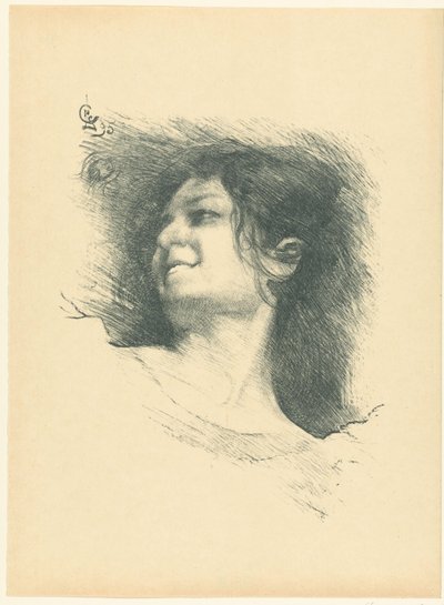 Cabeça de mulher sorridente étude de femme L