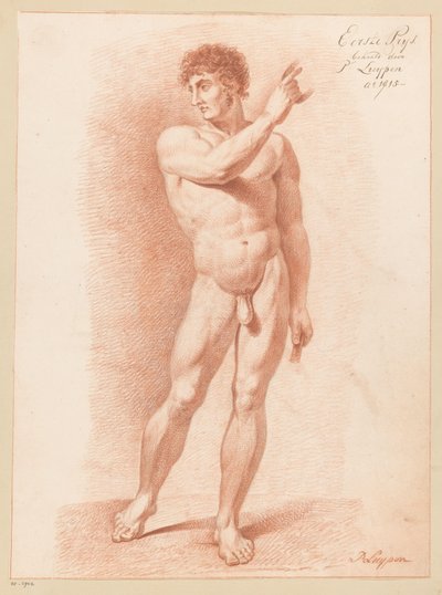 Nu masculino em pé, visto de frente (1º prêmio 1815) de P. Luypen