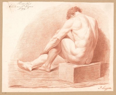 Nu masculino sentado, visto de costas (2º prêmio 1809) de P. Luypen