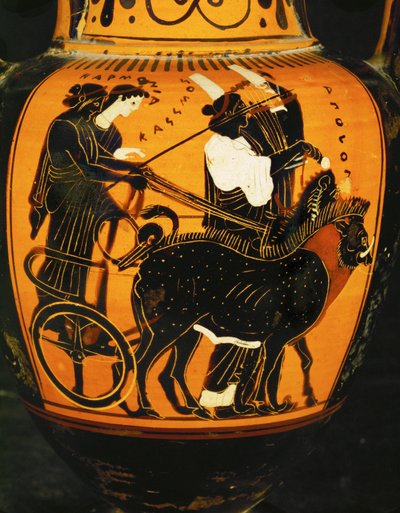 Cadmos, irmão de Europa, pai de Semele, e sua mulher Harmonia, filha de Ares e Afrodite ... de Painter Diosphos