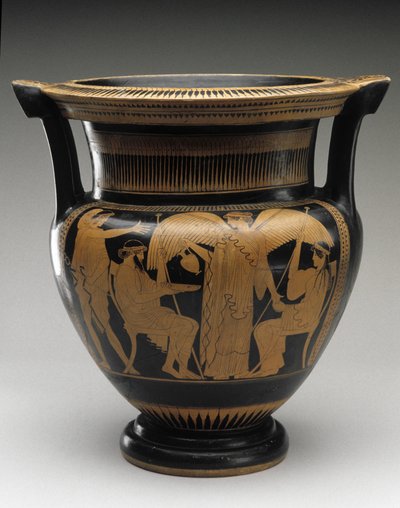 Coluna da Figura Vermelha Krater com cena de Zeus e Hera, 480-460 aC (terracota) de Painter Syriskos