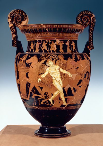 Sótão krater de algarismos vermelhos representando a morte do gigante de bronze, Talos (olaria) (para mais detalhes ver 85071) de Painter Talos