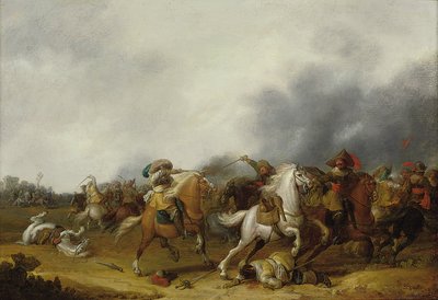 Uma escaramuça de cavalaria, 1634 de Palamedes Palamedesz