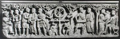 Sarcófago cristão, retratando cenas da vida de Cristo (mármore) de Paleo Christian