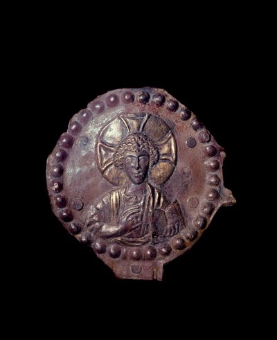 Bênção de cristo (relevo sobre medalhão, século V-6) de Paleo Christian