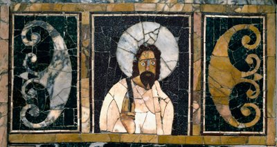Arte Paleocristã: "representação de Cristo, provavelmente o primeiro" do século III d.C. O mármore Marquete. Museu Ostiense, Ostia de Paleo Christian