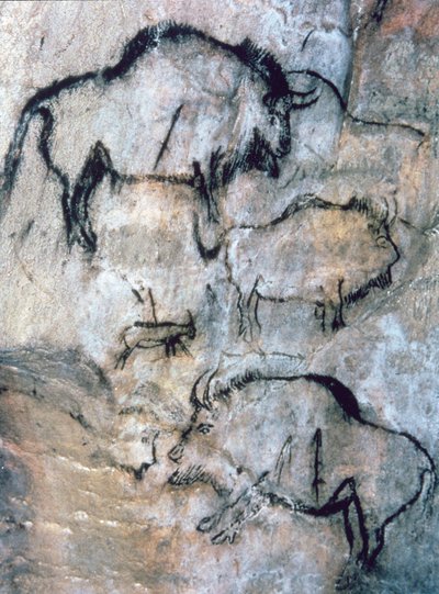 Bisão ferido, Magdaleniano (pintura rupestre) de Paleolithic Paleolithic