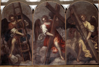 Anjos segurando as ferramentas da paixão (Pintura de Palma Il Giovane