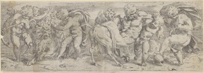 Bêbado de sátira e putti de Paolo Farinati