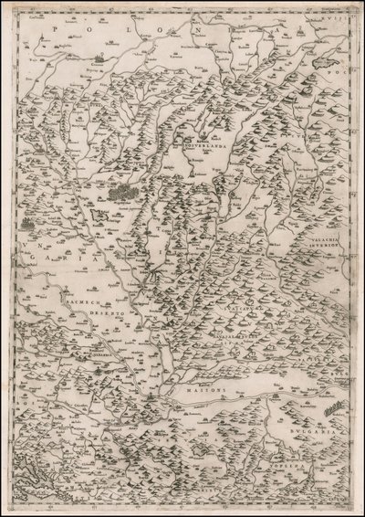 Mapa de 1513 centrado na Transilvânia por Paolo Forlani de Paolo Forlani