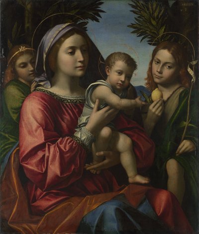 A Virgem e o Menino com o Batista e um Anjo, c. 1516 de Paolo Morando