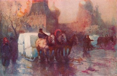Transporte de gelo em Moscou, século c19 de Paolo Sala