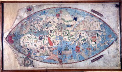 Mapa mundial de Paolo Toscanelli (1397 - 1497). 1457. Este mapa representa a imagem europeia da Terra antes da descoberta dos grandes continentes. Biblioteca Nazionale Florence de Paolo Toscanelli