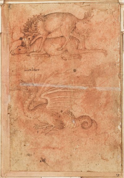 Ein Einhorn tötet eine Hirschkuh und einen Drachen de Paolo Uccello