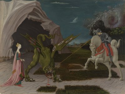 São Jorge e o dragão. Por volta de 1470 de Paolo Uccello