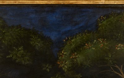 A caça na floresta, c.1465-70 óleo no detalhe do painel de 100861 de Paolo Uccello