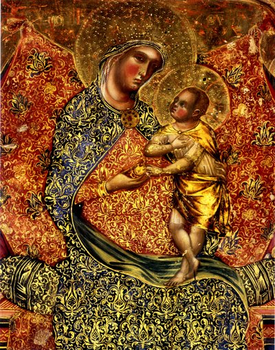 Madonna e criança entronizada com dois anjos de Paolo Veneziano