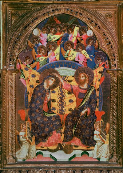 A Coroação da Virgem Pintura de Paolo Veneziano (ativa entre 1320 e 1362) Veneza, Gallerie del 