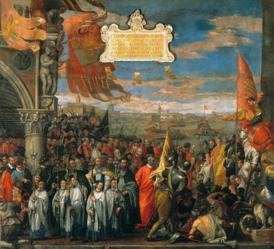 O retorno vitorioso do Doge Andrea Contarini após o triunfo em Chioggia, 1580. de Paolo Veronese