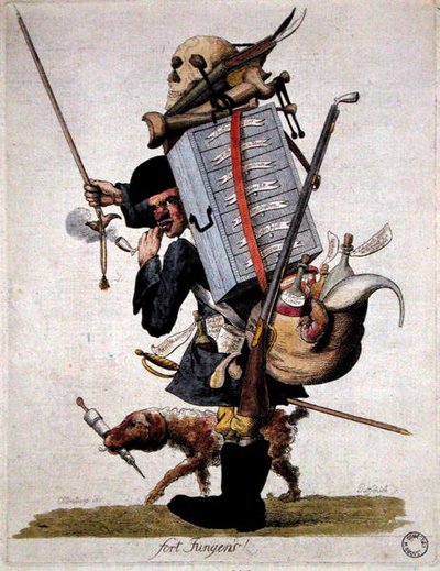Um Farmacêutico Militar, finais do século XVIII (gravura a cores) de Paolo da Siena