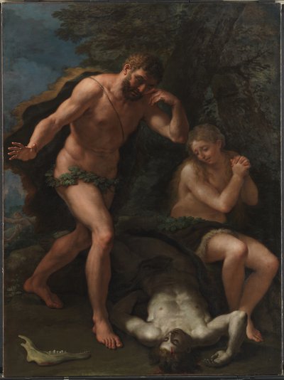 Adão e Eva lamentando sobre o corpo de Abel de Paolo de Matteis