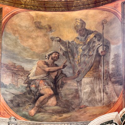 Frescos que retratam a vida de São Cataldo de Paolo di Matteis