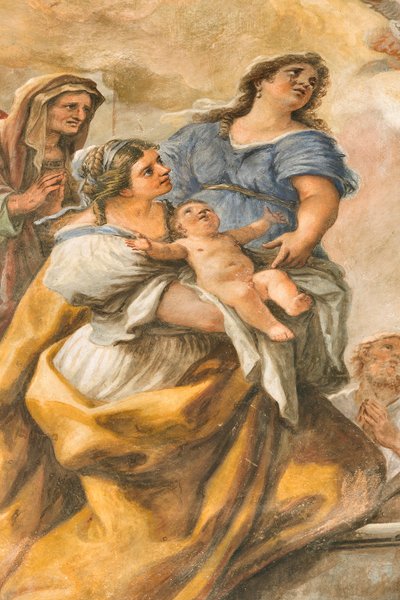 Frescos que retratam a vida de São Cataldo de Paolo di Matteis