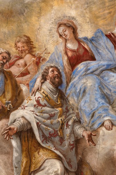 Frescos que retratam a vida de São Cataldo de Paolo di Matteis