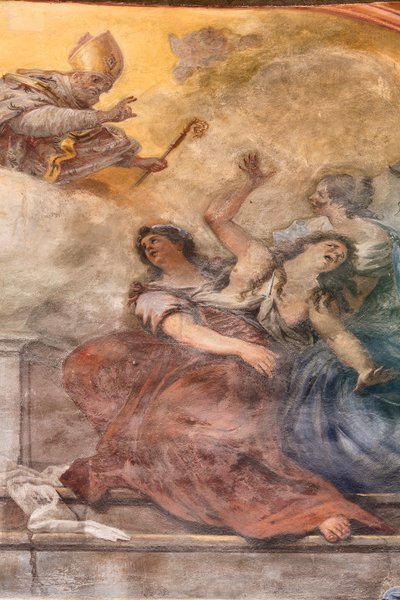 Frescos que retratam a vida de São Cataldo de Paolo di Matteis