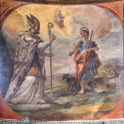 Frescos que retratam a vida de São Cataldo de Paolo di Matteis