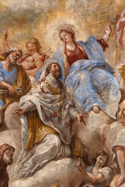 Frescos que retratam a vida de São Cataldo de Paolo di Matteis