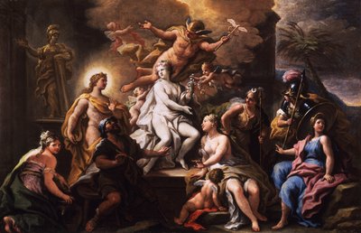 Pygmalion e Galatea (óleo sobre tela) de Paolo di Matteis