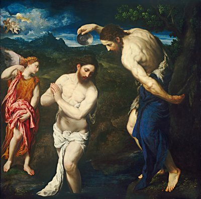 O Batismo de Cristo, c. 15351540. de Paris Bordone