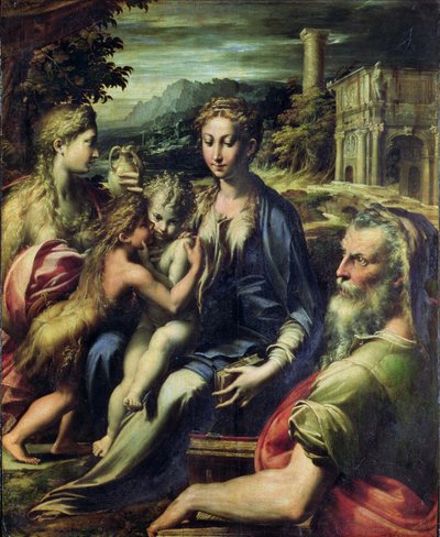 Madonna com São Zacarias, c. 1527-30 (óleo sobre tela) de Parmigianino