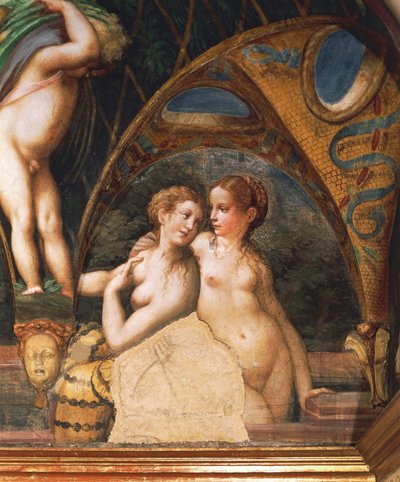 Par de ninfas, de Mito de Diana e Actaeon de Parmigianino