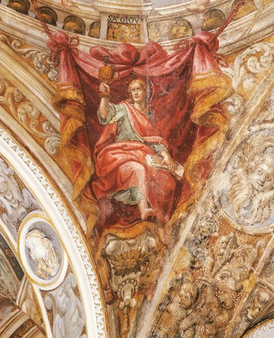 Santo Hilário de Poitiers de Francesco Mazzola, conhecido como Parmigianino (1503-1540), fresco, Igreja de San Giovanni Evangelista, Parma de Parmigianino